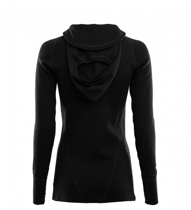 Aclima WarmWool Hoodsweater W's Jet Black 4 Aclima WarmWool Hoodsweater W's Jet Black - Image 2